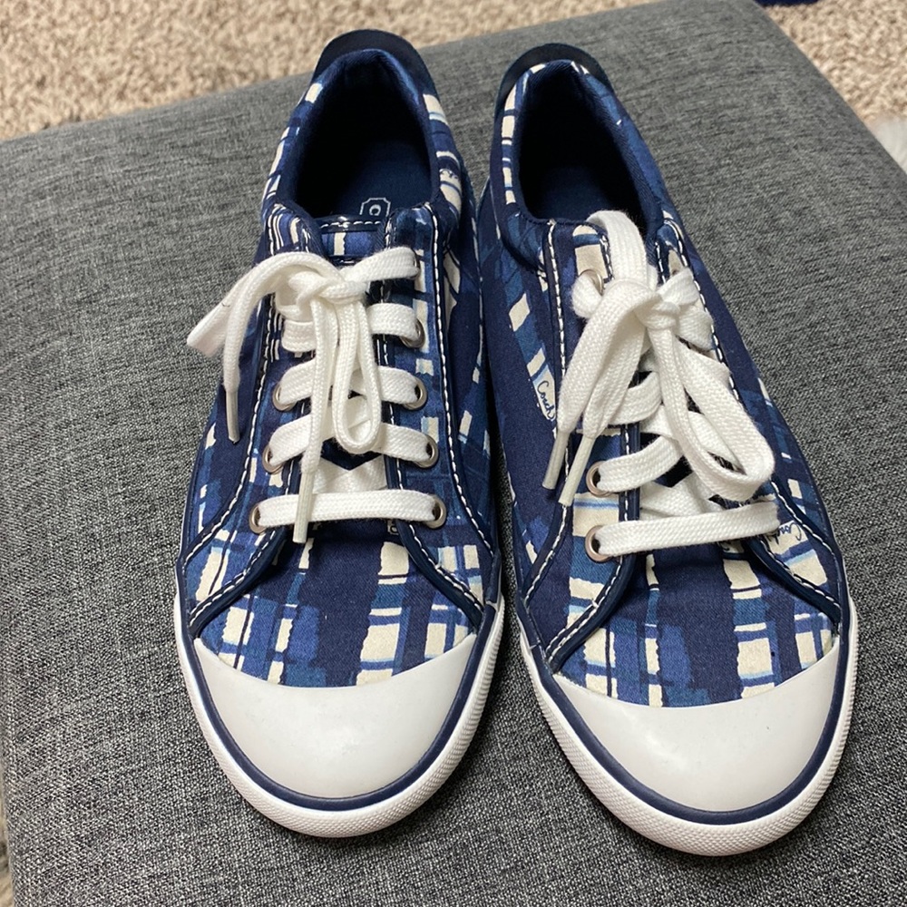COACH BARRETT POPPY BRUSH NAVY SNEAKERS
